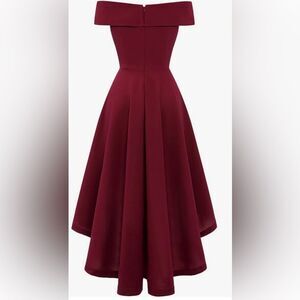 Jasambac plus size off the shoulder high low red dress NWT